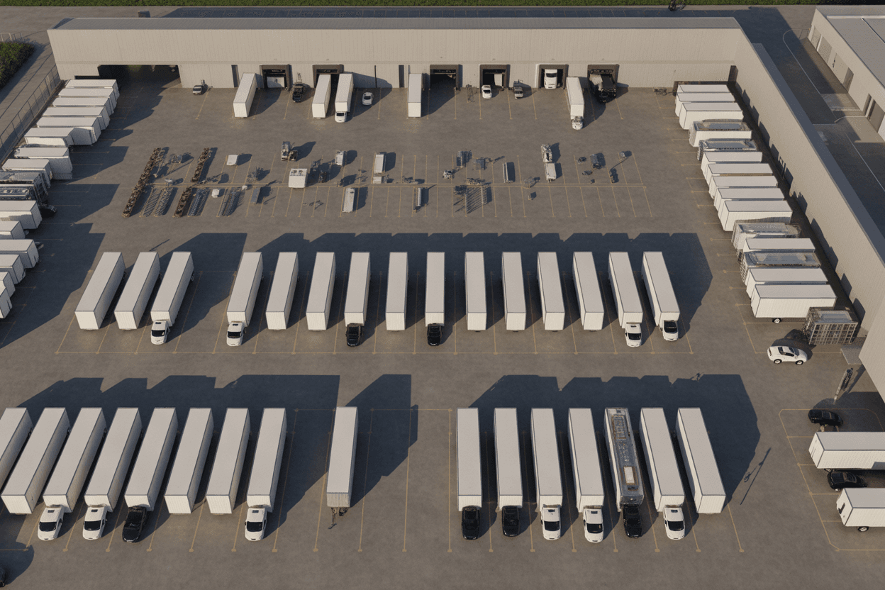 Aerial industrial facility layout